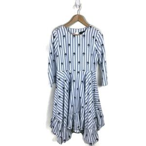 Raiine Dress Stripe Palm Tree Embroider